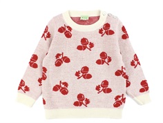 FUB ecru/red acorn knit sweater merino wool